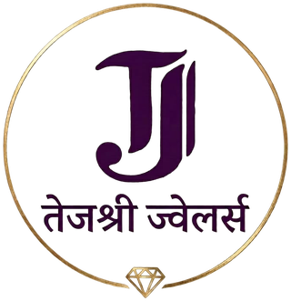 Tejashri Jewellers logo: a TJ monogram and the name तेजश्री ज्वेलर्स inside a gold circle